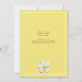 白プルメリアの花が黄色に救モダン付く 招待状 (裏面)