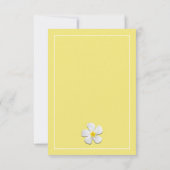 白プルメリアの花の黄色結婚は、感謝 招待状 (裏面)