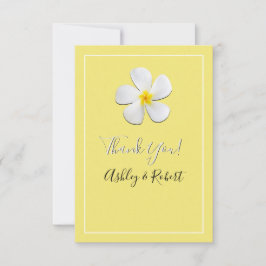 白プルメリアの花の黄色結婚は、感謝 招待状