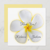 白プルメリアの花、黄色結婚、s、ありがとう (正面/裏面)