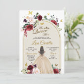 白ベージュとマルサラバタフライミンス 招待状 (スタンド正面)