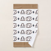 白ベージュランダムシンボルバスタオルセット バスタオルセット (ハンドタオル)