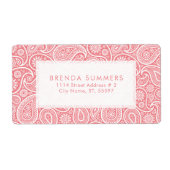 白ペイズリーカスタムピンク背景 ラベル (正面)