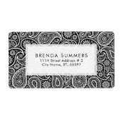 白ペイズリーカスタム黒の背景 ラベル (正面)