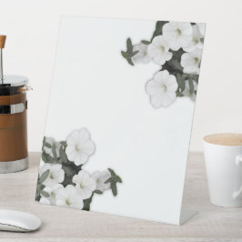 白ペチュニアのペデスタルサイン 台座サイン