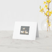 白ペリカンノートカード カード (黄色い花)