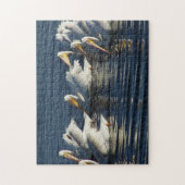 白ペリカン鳥獣動物スイミングパズル ジグソーパズル (縦)