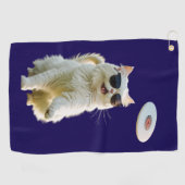 白ペルシアのディスクゴルファーのタオル ゴルフタオル (横)