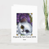 白ペルシャの妖精の猫の奇妙な目のカーカスタマイズド カード (裏面)