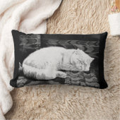 白ペルシャの寝猫 ランバークッション (ブランケット)