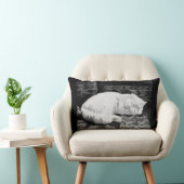 白ペルシャの寝猫 ランバークッション (椅子)