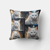 白ペルシャふわふわの猫写真コラージュ クッション (裏面)