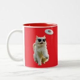 白ペルシャ円板ゴルフ ツートーンマグカップ