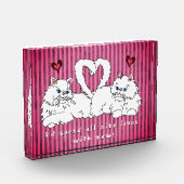 白ペルシャ猫とハートバレンタイン フォトブロック (左)