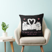 白ペルシャ猫とハート装飾用クッション クッション (椅子)