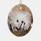 白ペルシャ猫のクリスマス セラミックオーナメント (右)