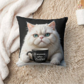 白ペルシャ猫のユーモア クッション (ブランケット)