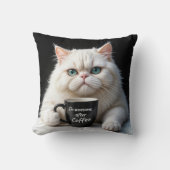 白ペルシャ猫のユーモア クッション (正面)