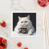 白ペルシャ猫のユーモア スタンダードカクテルナプキン (インサイチュ)