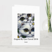 白ペルシャ猫の奇妙なアイカスタマイズカード カード (裏面)