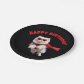 白ペルシャ猫スーパーヒーロー ペーパープレート (アングル)