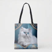 白ペルシャ猫トート財布 トートバッグ (正面)