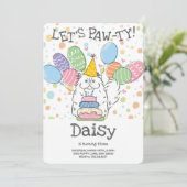 白ペルシャ猫ロングヘア誕生日パーティー 招待状 (スタンド正面)