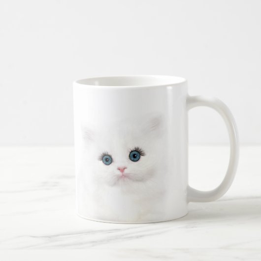 白ペルシャ猫顔 コーヒーマグカップ (右)