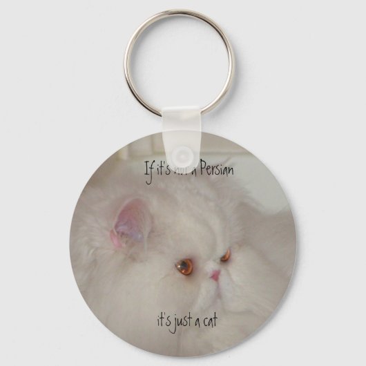 白ペルシャ猫 キーホルダー (正面)
