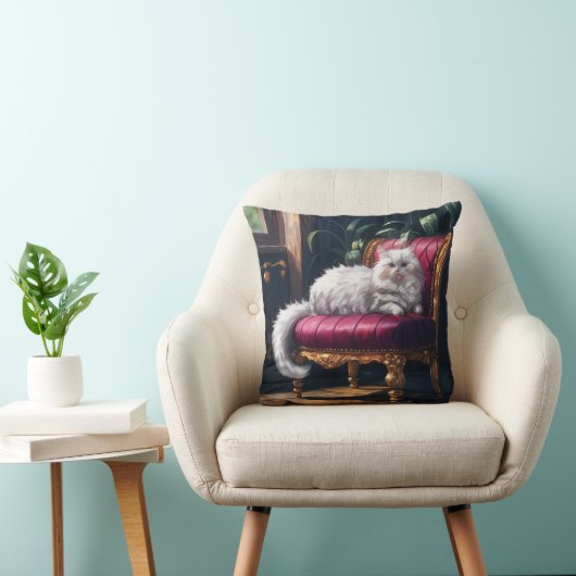 白ペルシャ猫 クッション (椅子)