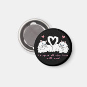 白ペルシャ猫(ハート) マグネット (正面/裏面)