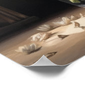 白ペルー百合花アートプリントポスター ポスター (角)