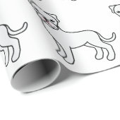 白ボクサーかわいい漫画の犬のパターン ラッピングペーパー (ロールコーナー)