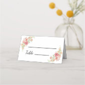 白ボホ水彩花結婚の座席表 プレイスカード (正面)