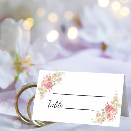 白ボホ水彩花結婚の座席表 プレイスカード
