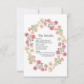 白ボホ水彩花結婚の詳細カード 招待状 (正面)