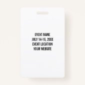 白ボランモダンティア名イベント情報バッジ バッジ (裏面)