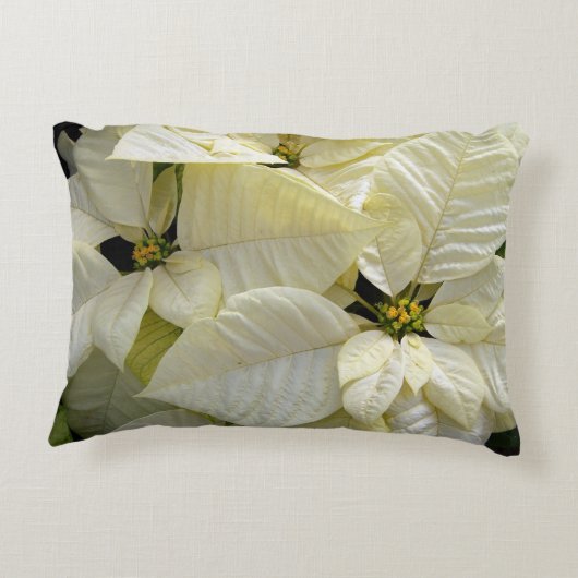 白ポインセチア訛り枕 アクセントクッション (裏面)