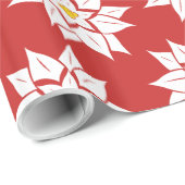 白ポインセチア（赤） ラッピングペーパー (ロールコーナー)