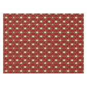 白ポインセティアス緑葉のクリスマスオン赤 テーブルクロス (正面(横))