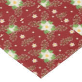 白ポインセティアス緑葉のクリスマスオン赤 テーブルクロス (アングル)