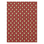 白ポインセティアス緑葉のクリスマスオン赤 テーブルクロス (正面)