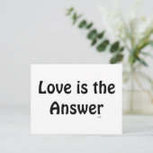 白ポストカードにLove is the Answer Black ポストカード (スタンド正面)