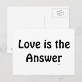 白ポストカードにLove is the Answer Black ポストカード (正面/裏面)