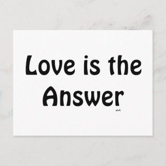 白ポストカードにLove is the Answer Black ポストカード