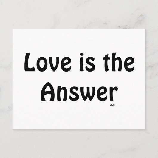 白ポストカードにLove is the Answer Black ポストカード (正面)