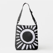 白ポップ・アートの列 クロスボディバッグ (裏面)