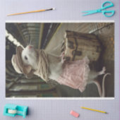 白マウスピンクスカートスーツケースデコップメント 薄葉紙 (クラフト)