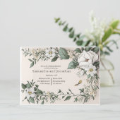 白マグノリアと蝶結婚のリハーサル 招待状 (スタンド正面)