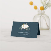 白マグノリアピンク結婚フローラ座席表 プレイスカード (裏面)